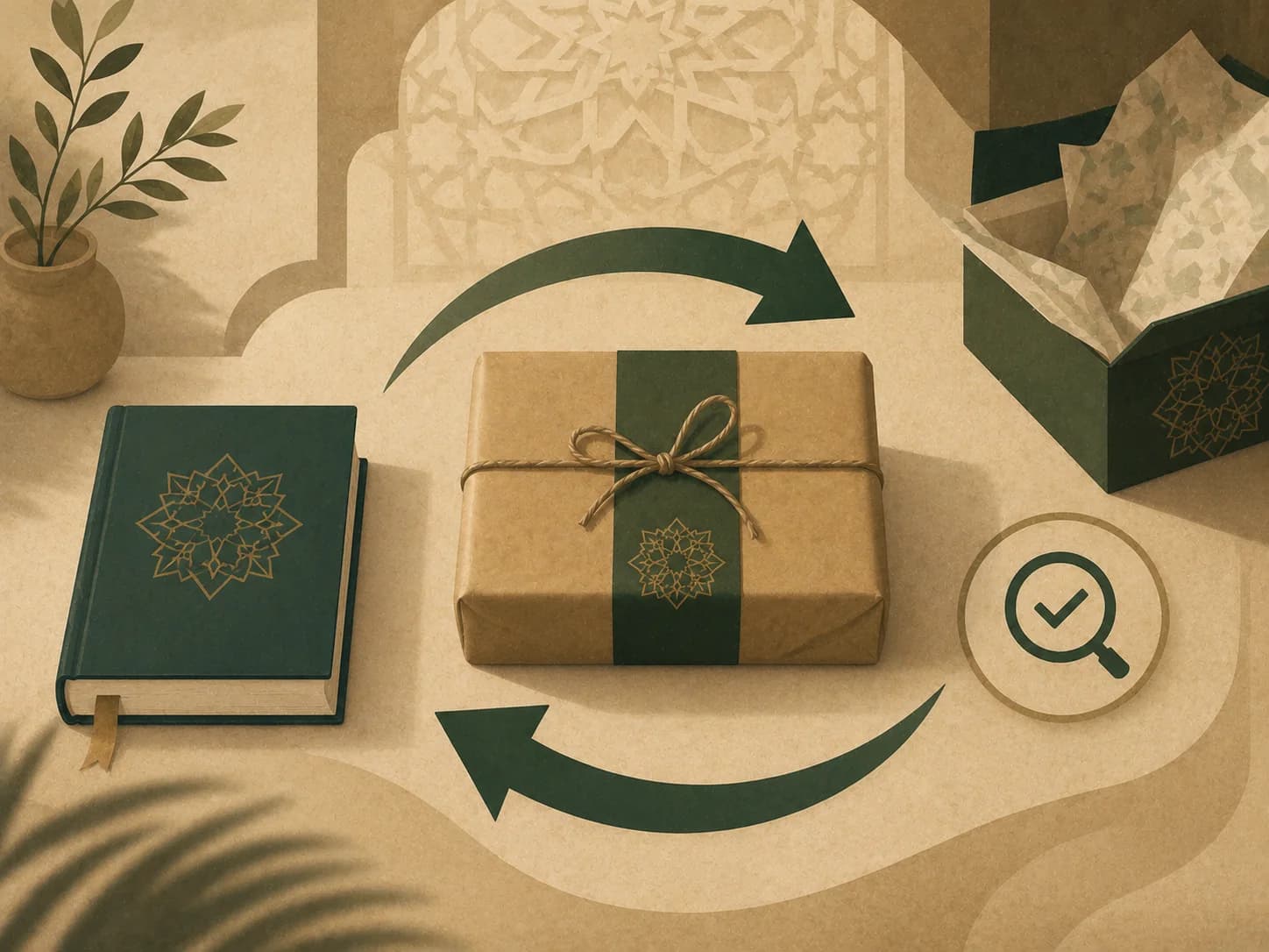 طرد كتاب محمي تحيط به أسهم الاستبدال والفحص